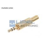 JACK Zástrčka 3,5mm Stereo KOVOVÁ pozlátená na kábel