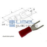 Faston Vidlicové OKO M4 izol. 0,5-1,5mm² Červený