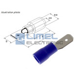 Faston plochý kolík 4,8x0,8 izol. 1,5-2,5mm² Modrý