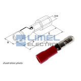 Faston Okrúhly kolík Ø4mm izol. 0,5-1,5mm² Červený