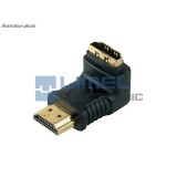 Redukcia HDMI zástrčka - HDMI zásuvka, 90°, pozlátené